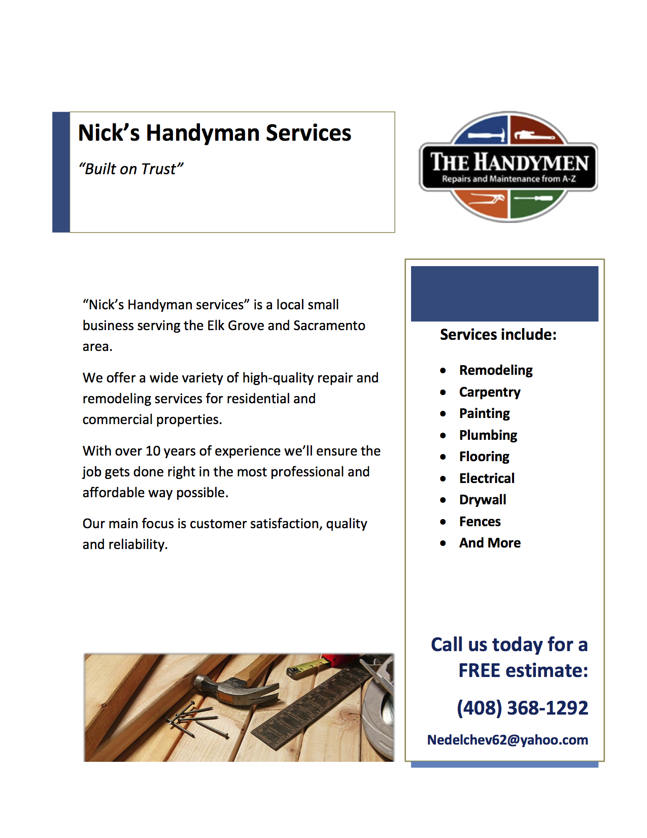 handyman flyer template free