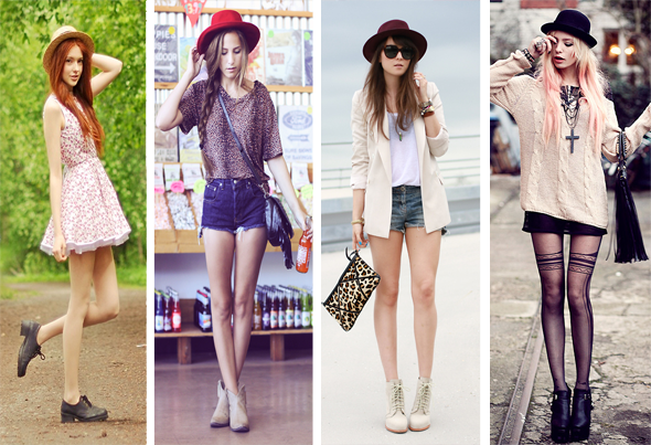 Imagens: lookbook.nu looks femininos com chapeu