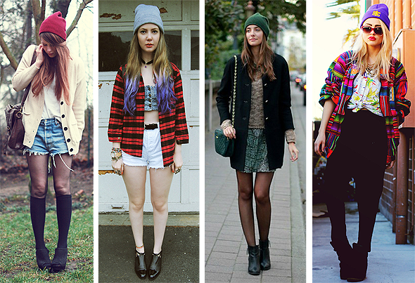 Imagens: lookbook.nu looks femininos com gorro touca