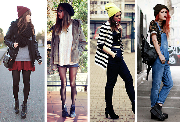 Imagens: lookbook.nu looks femininos com gorro touca