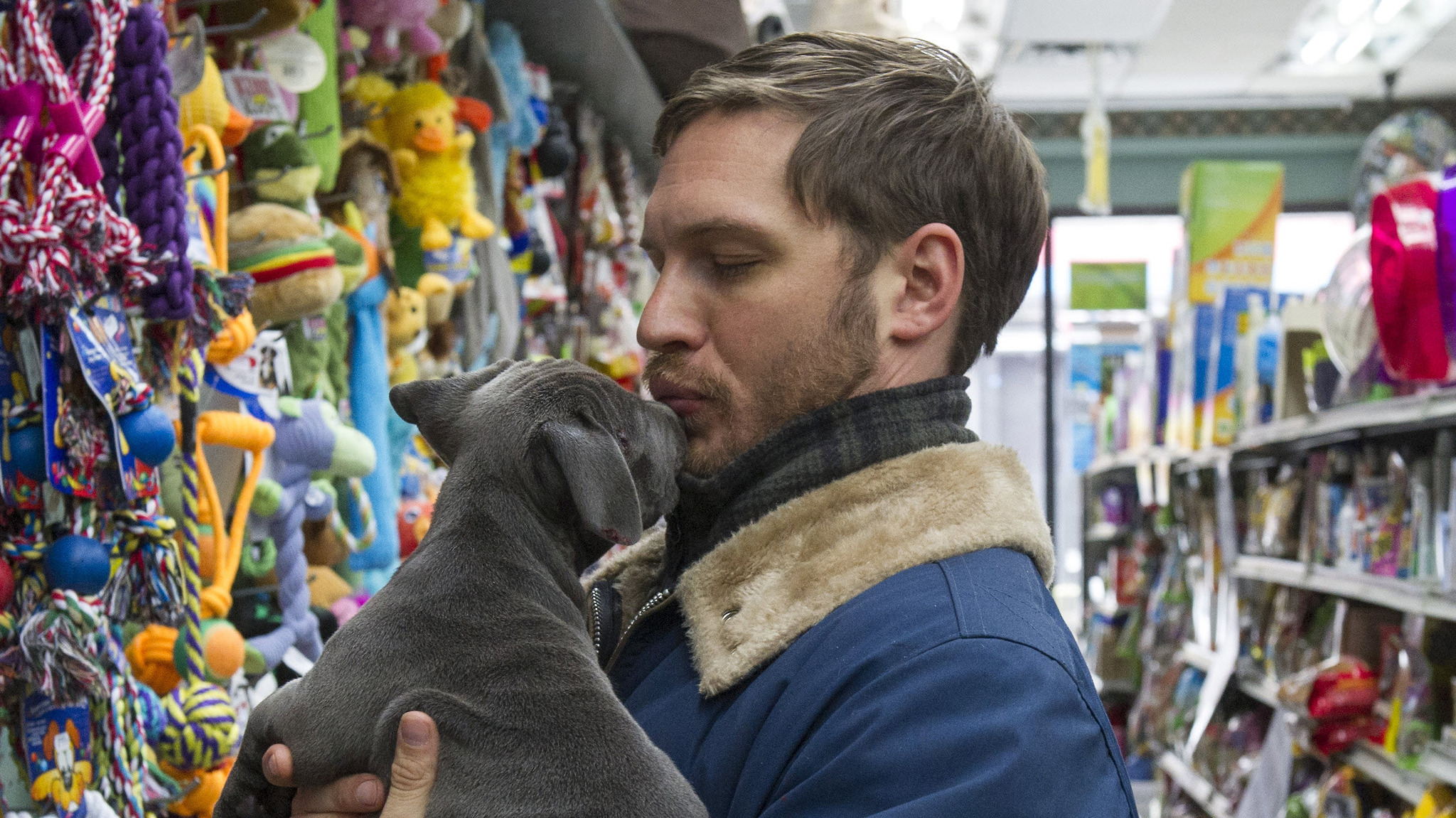 Tom Hardy Holding Dogs — Tom Hardy and Woodstock (the dog he adopted ...