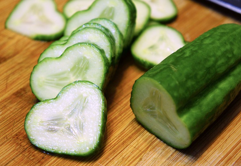 Babe and her big cucumber