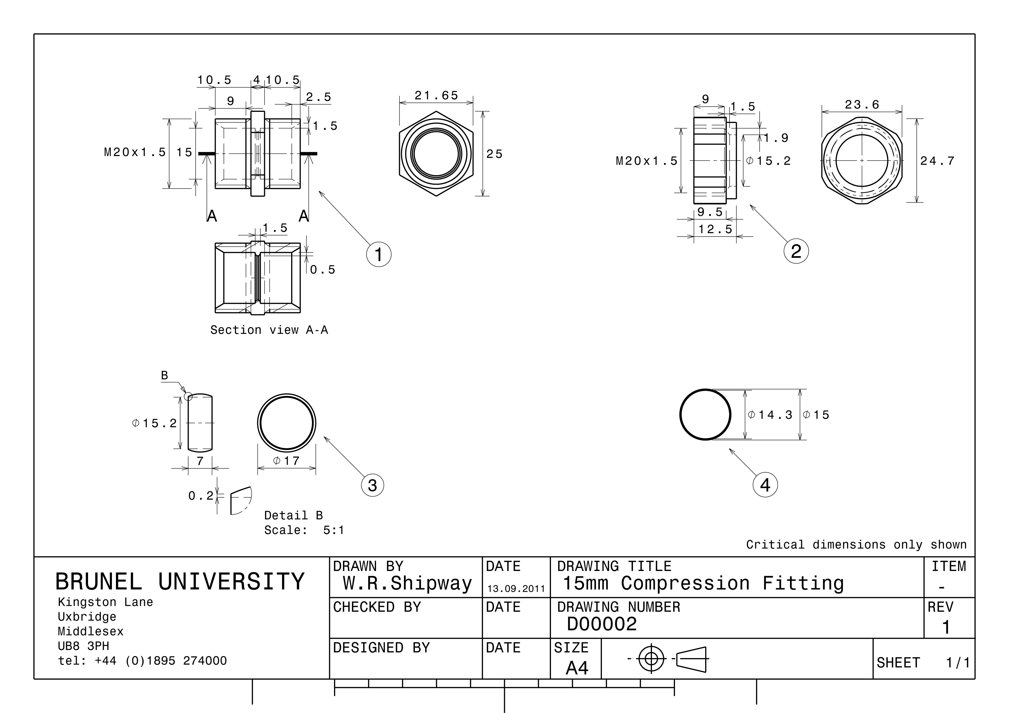 compression fitting - components